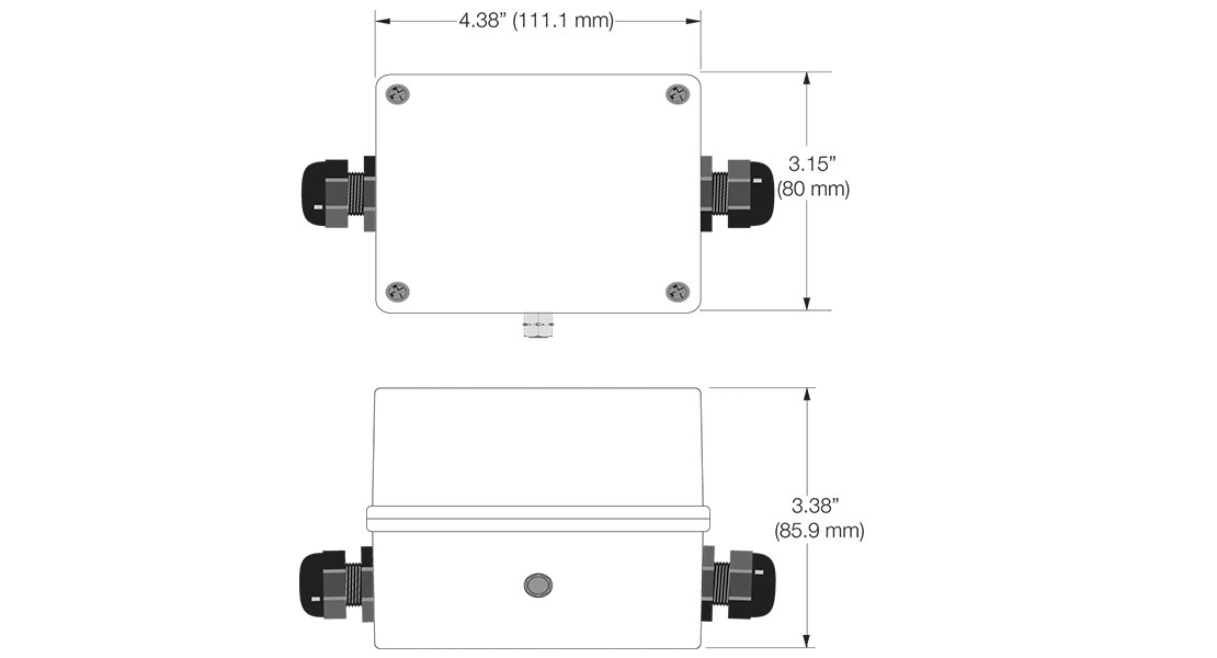 TP75 DC Transient Protection Dimensions