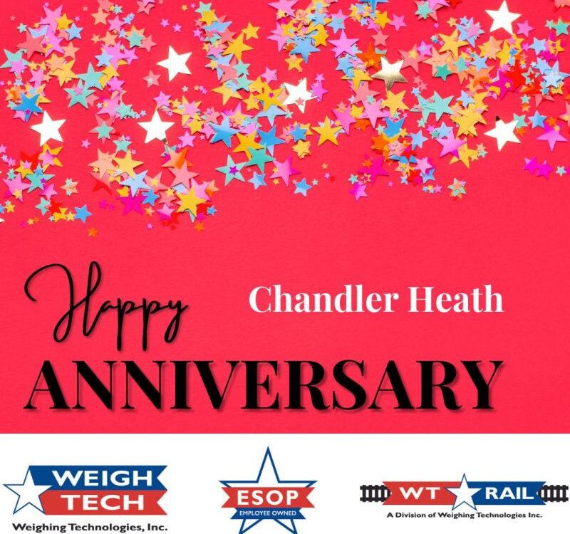 Happy work anniversary, Chandler Heath! From Weigh-Tech.